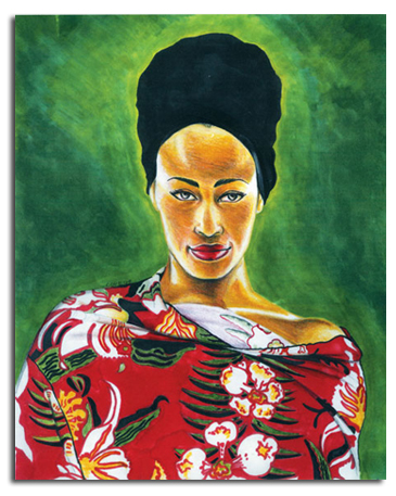 woman with floral dress